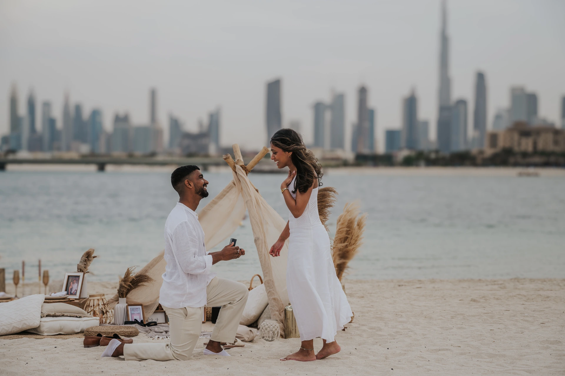 Photo of couple during their engagement photoshoot Photo of couple during their engagement photoshoot